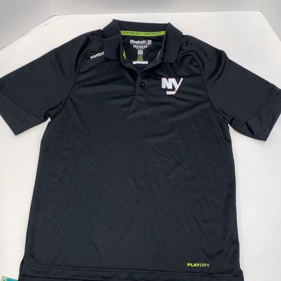 Reebok NHL Center Ice Collection New York Islanders Polo Shirt Black Size Small - Picture 9 of 9